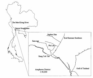 Карта реки Мэклонг в Таиланде